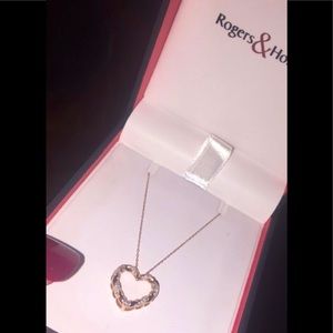 Rose Gold Diamond Heart Necklace